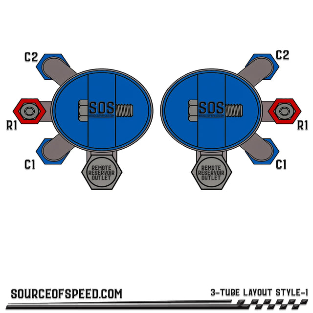 King 3.0 3-Tube Bypass Remote Reservoir | 14.00" Stroke