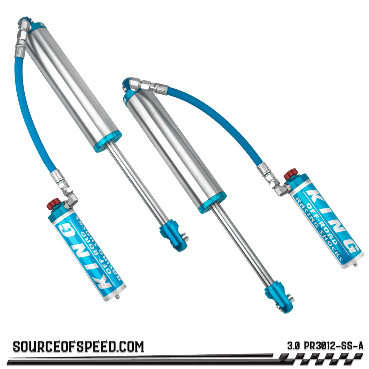 King 3.00" x 12" PR Series Shock with Remote Reservoir & Compression Adjuster