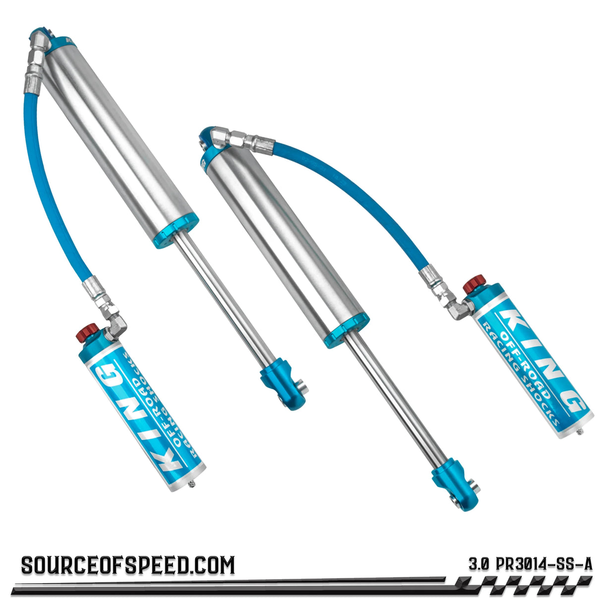 King 3.00" x 14" PR Series Shock with Remote Reservoir & Compression Adjuster