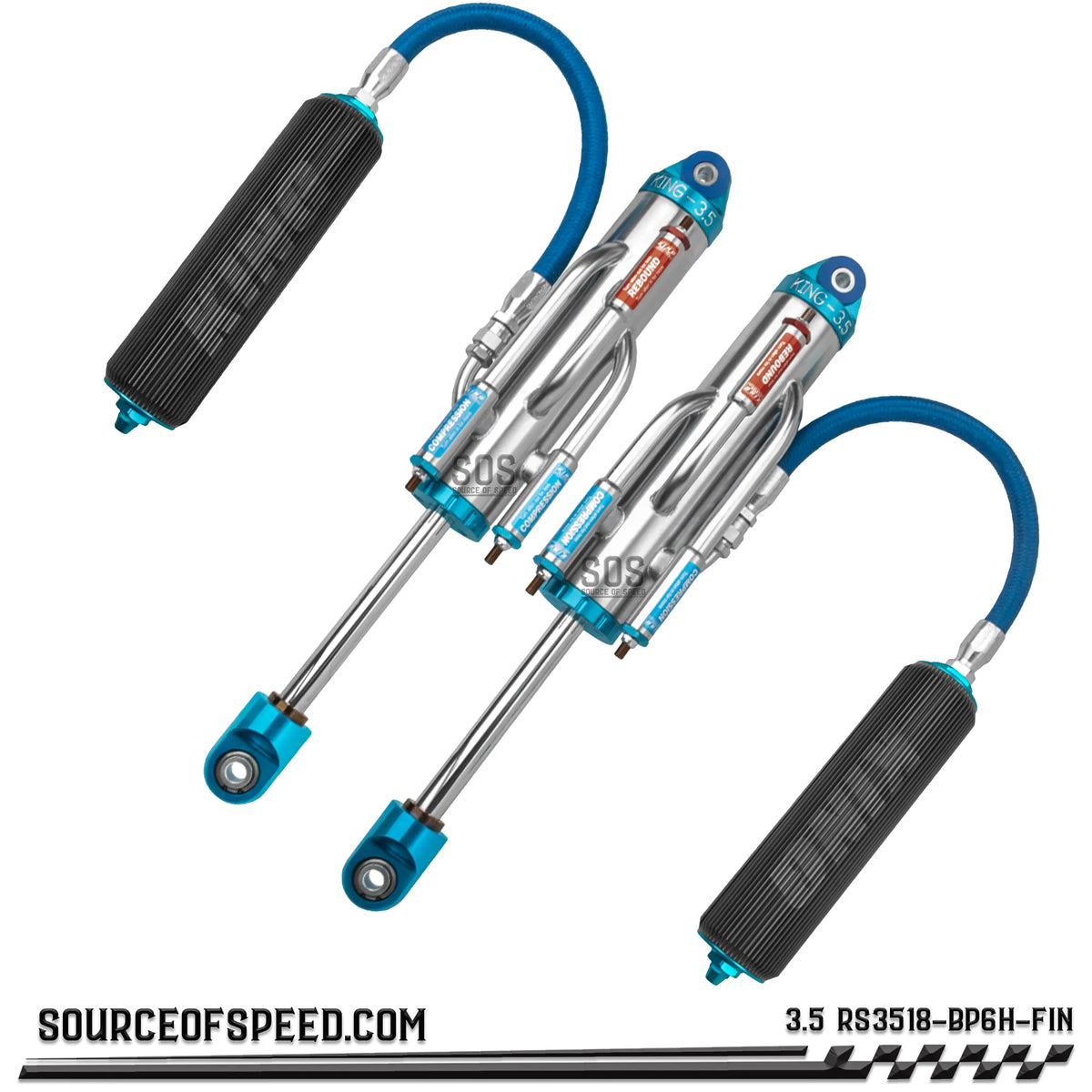 King RS Series 3.50" x 18" 6-Tube Bypass Finned Remote Reservoir