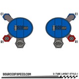 King 3.0 2-Tube Bypass Remote Reservoir | 14.00" Stroke