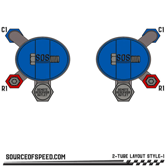 King 3.0 2-Tube Bypass Remote Reservoir | 14.00" Stroke