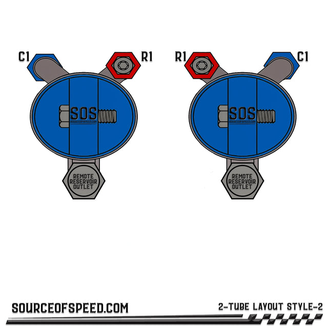 King 3.0 2-Tube Bypass Remote Reservoir | 14.00" Stroke