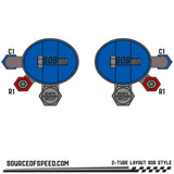 King 3.0 2-Tube Bypass Remote Reservoir | 14.00" Stroke