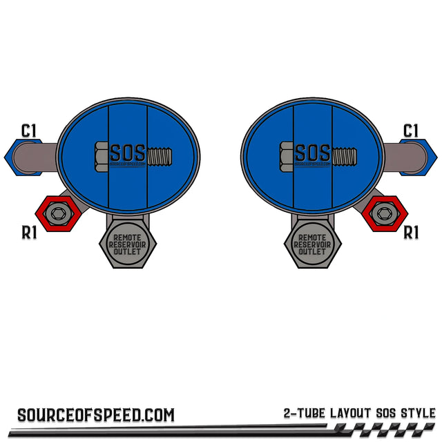 King 3.0 2-Tube Bypass Remote Reservoir | 14.00" Stroke