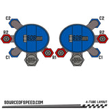 King 3.0 5-Tube Bypass Remote Reservoir | 16.00" Stroke