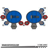King 3.0 5-Tube Bypass Remote Reservoir | 16.00" Stroke