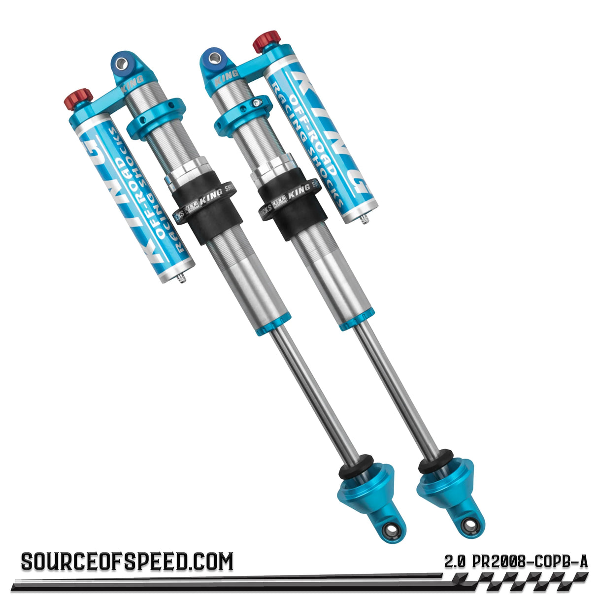 King 2.00" x 8" PR Coilover Shock Piggyback Reservoir w/Compression Adjuster