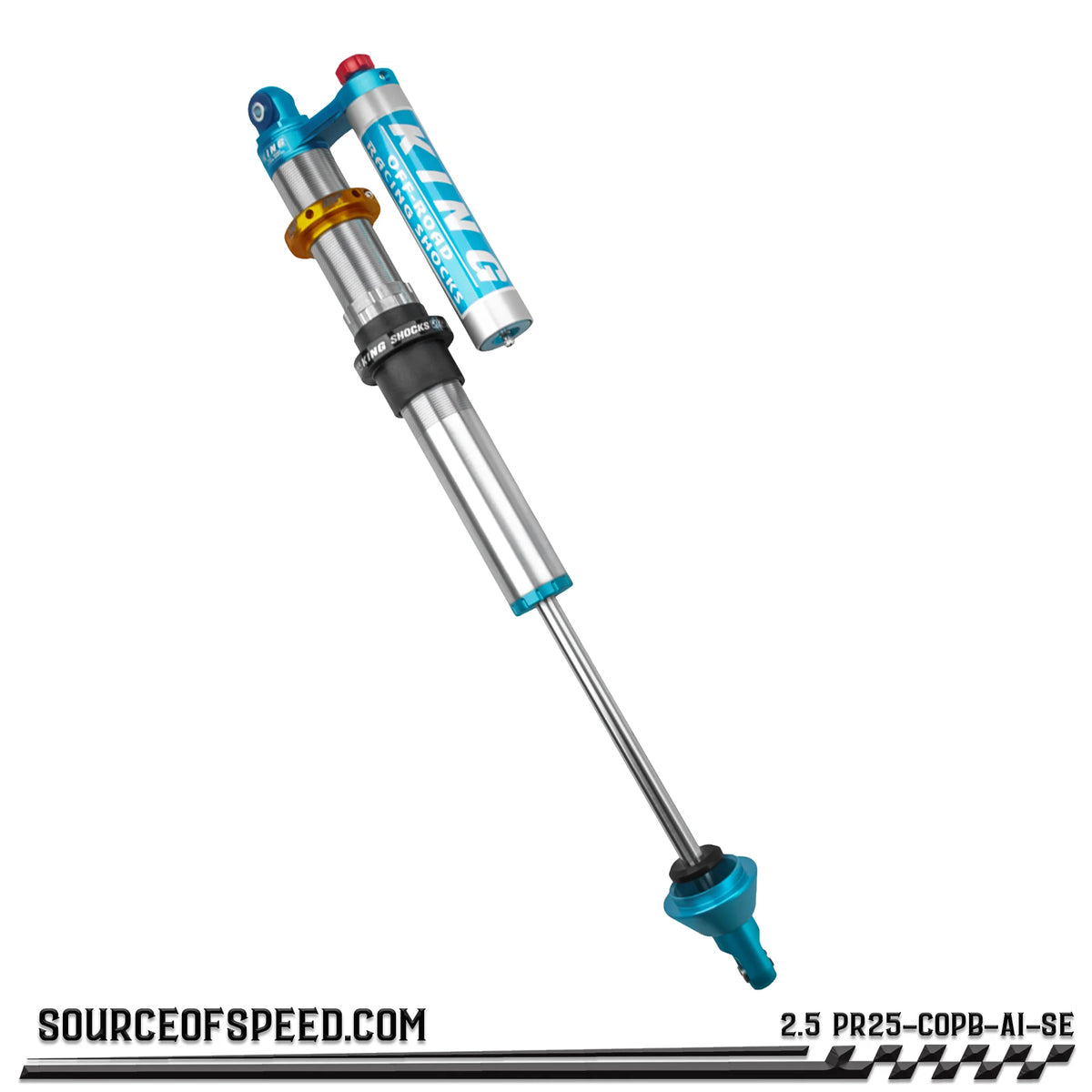 King 2.50" PR Coilover Shock Piggyback Reservoir w/Compression Adjuster, IBP and Swivel Endcap 