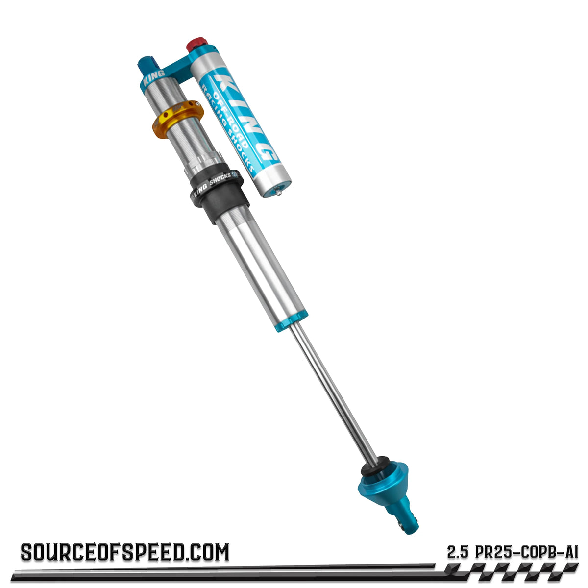 King 2.50" PR Coilover Shock Piggyback Reservoir w/Compression Adjuster, & IBP