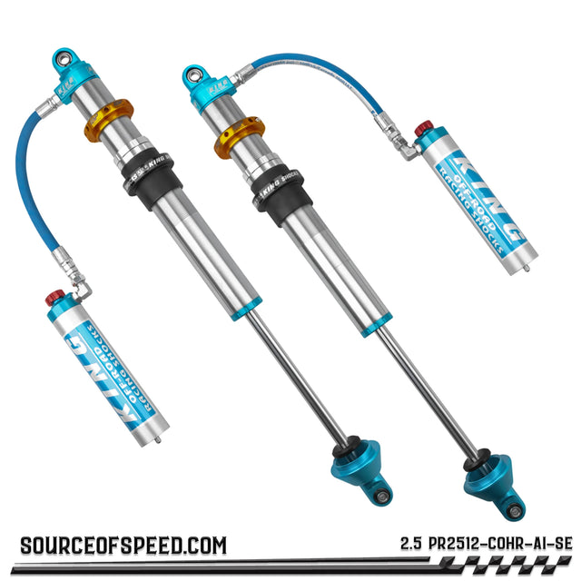 King 2.50" x 12" PR Coilover Shock Remote Reservoir w/Compression Adjuster, IBP and Swivel Endcap 