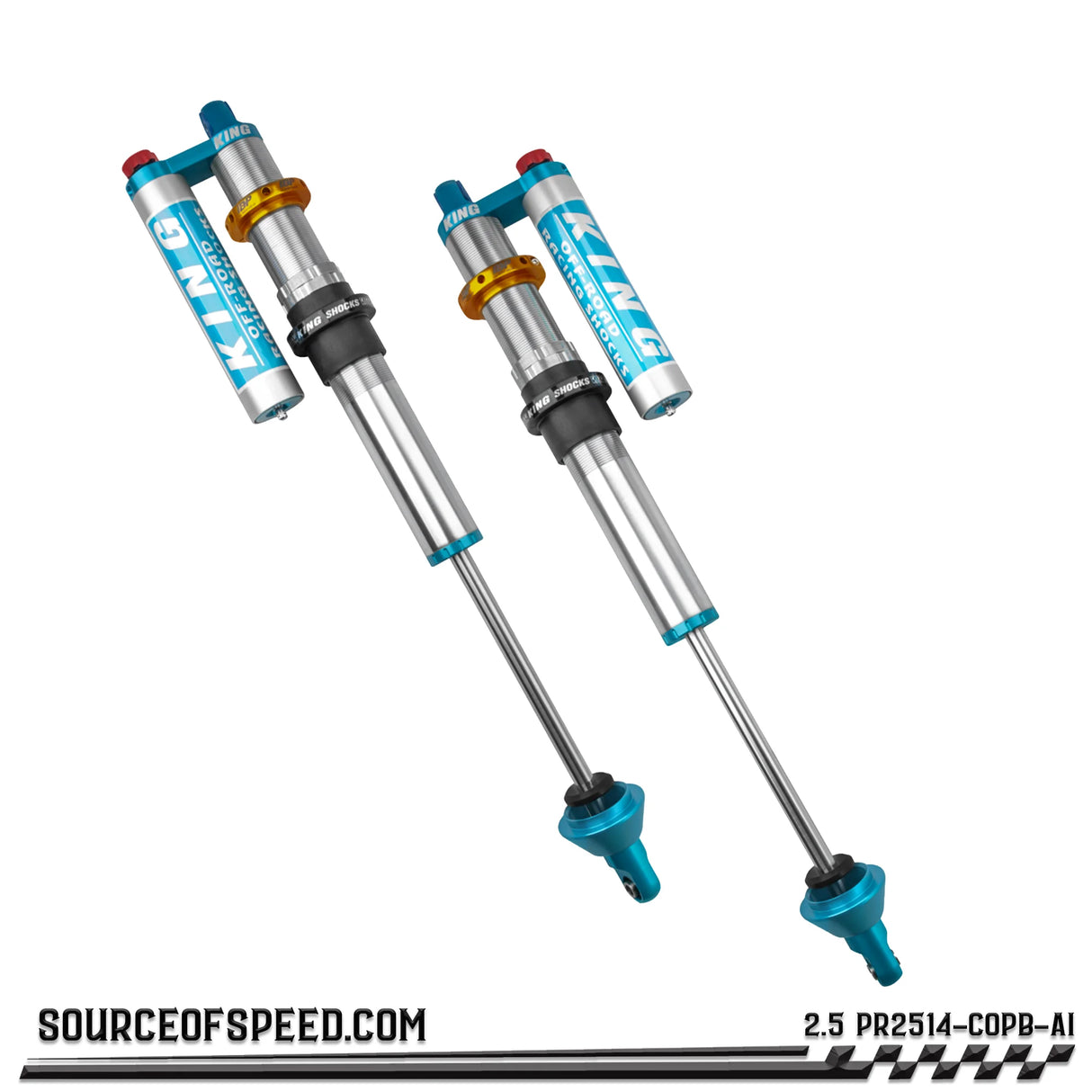 King 2.50" x 14" PR Coilover Shock Piggyback Reservoir w/Compression Adjuster, & IBP