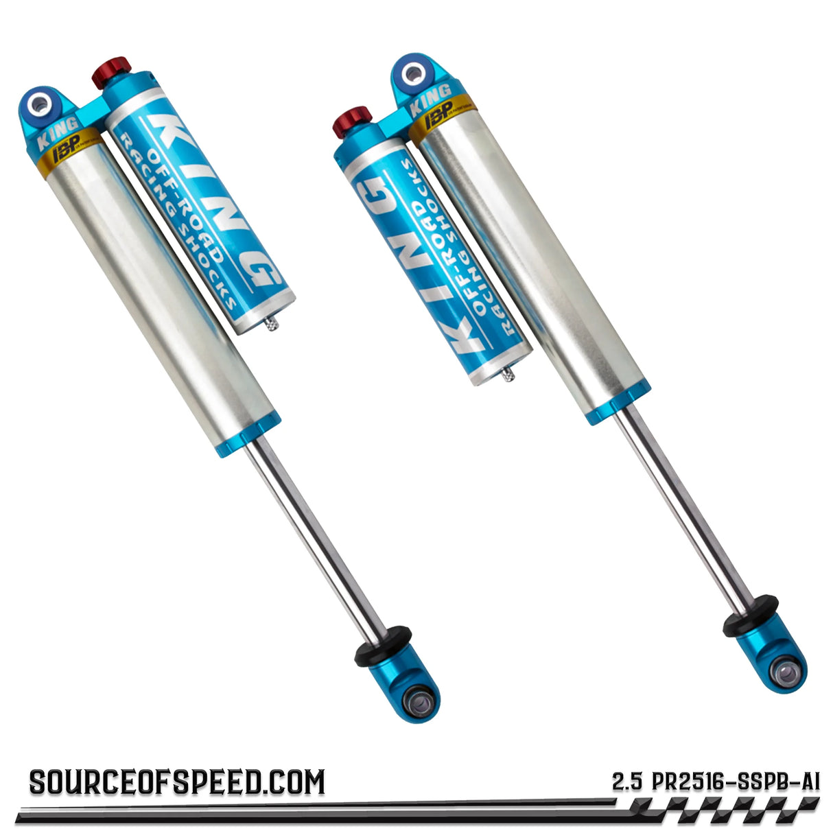 King PR Series 2.50" x 16" Piggyback Reservoir Shock with Compression Adjuster and Internal Bypass