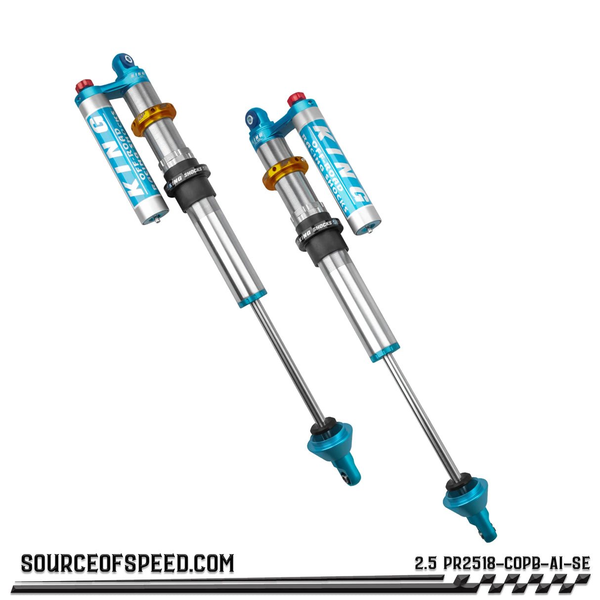 King 2.50" x 18" PR Coilover Shock Piggyback Reservoir w/Compression Adjuster, IBP and Swivel Endcap 