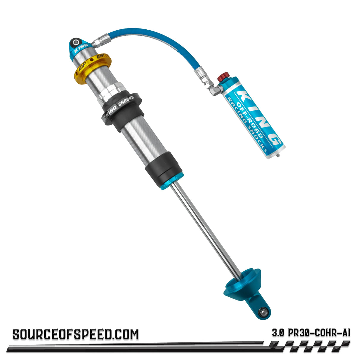 King 3.00" PR Coilover Shock Remote Reservoir w/Compression Adjuster & IBP
