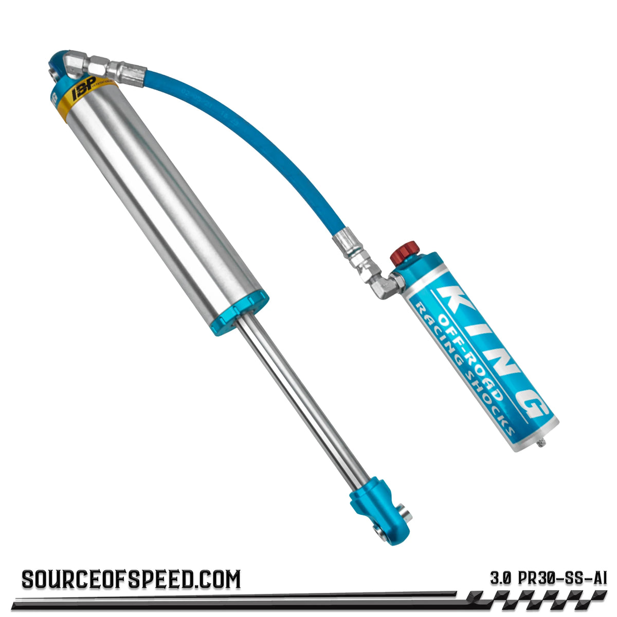 King 3.00" PR Series Shock with Remote Reservoir, compression adjuster & Internal Bypass