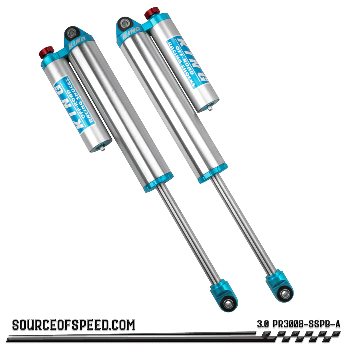 King PR Series 3.00" x 8" Piggyback Reservoir Shock with Compression Adjuster