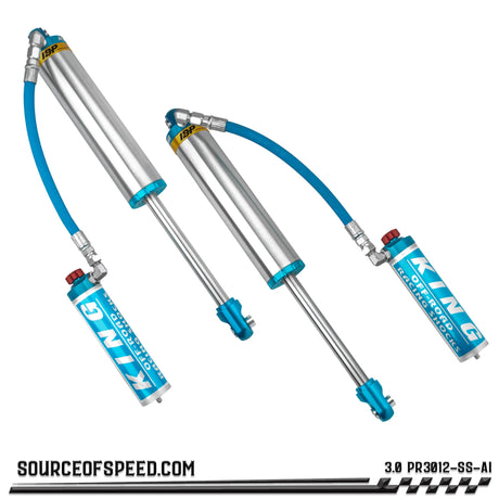 King 3.00" x 12" PR Series Shock with Remote Reservoir, compression adjuster & Internal Bypass