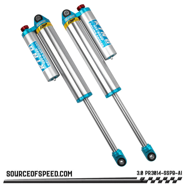 King PR Series 3.00" x 14" Piggyback Reservoir Shock with Compression Adjuster and Internal Bypass