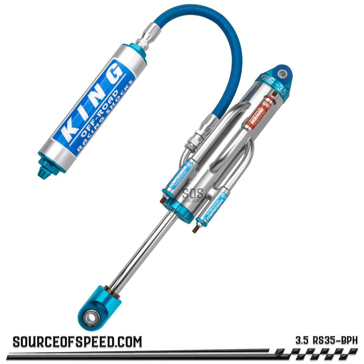 King RS Series 3.50" Bypass Finned Remote Reservoir