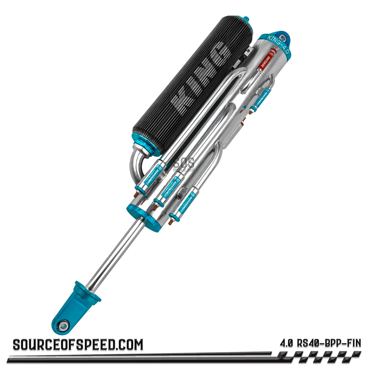 King RS 4.0" Bypass Shock with Finned Piggyback Reservoir