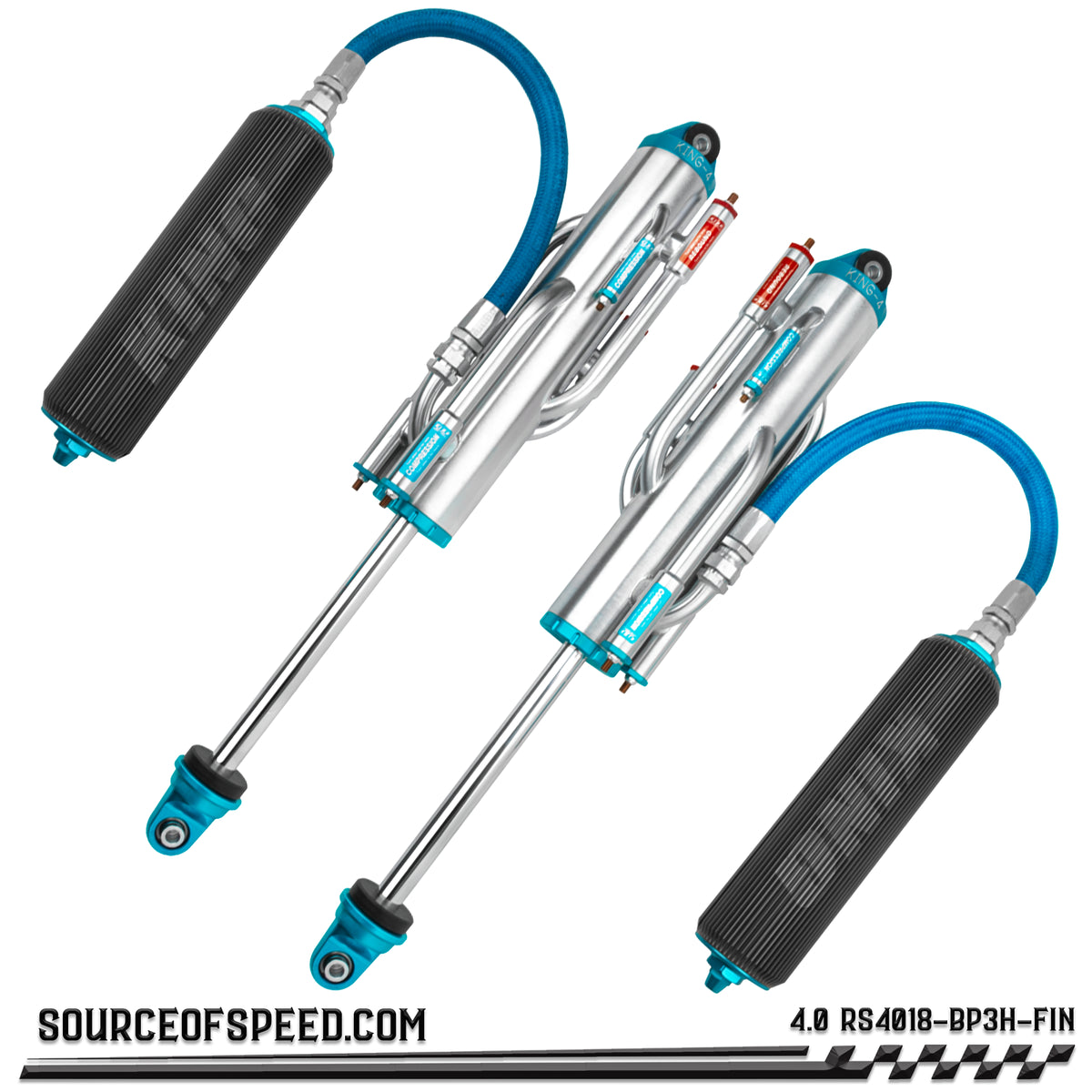 King RS Series 4.00" x 18" 3-Tube Bypass Finned Remote Reservoir 