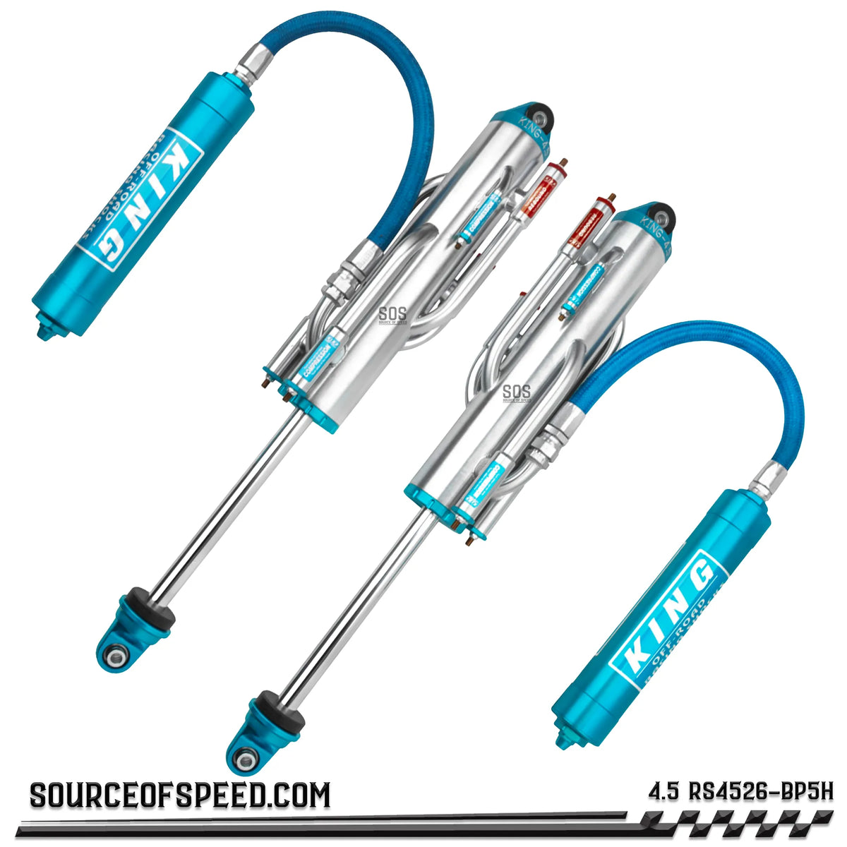King RS Series 4.50" x 26" 5-Tube Bypass Remote Reservoir Shock