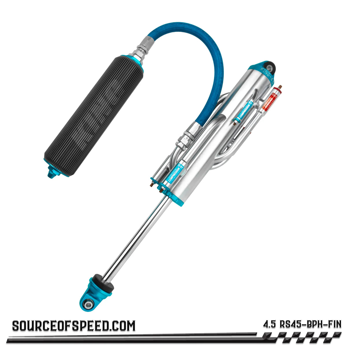 King RS Series 4.50" Bypass Finned Remote Reservoir Shock
